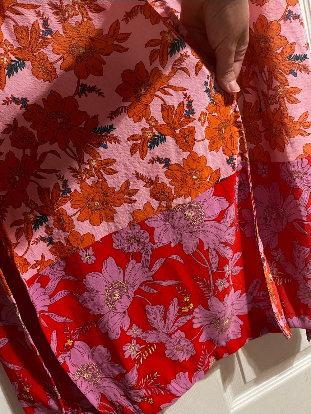Jessica Simpson | NWT! Pink Floral Duster with Orange Bloom Print - Sz L/XL - Picture 4 of 6